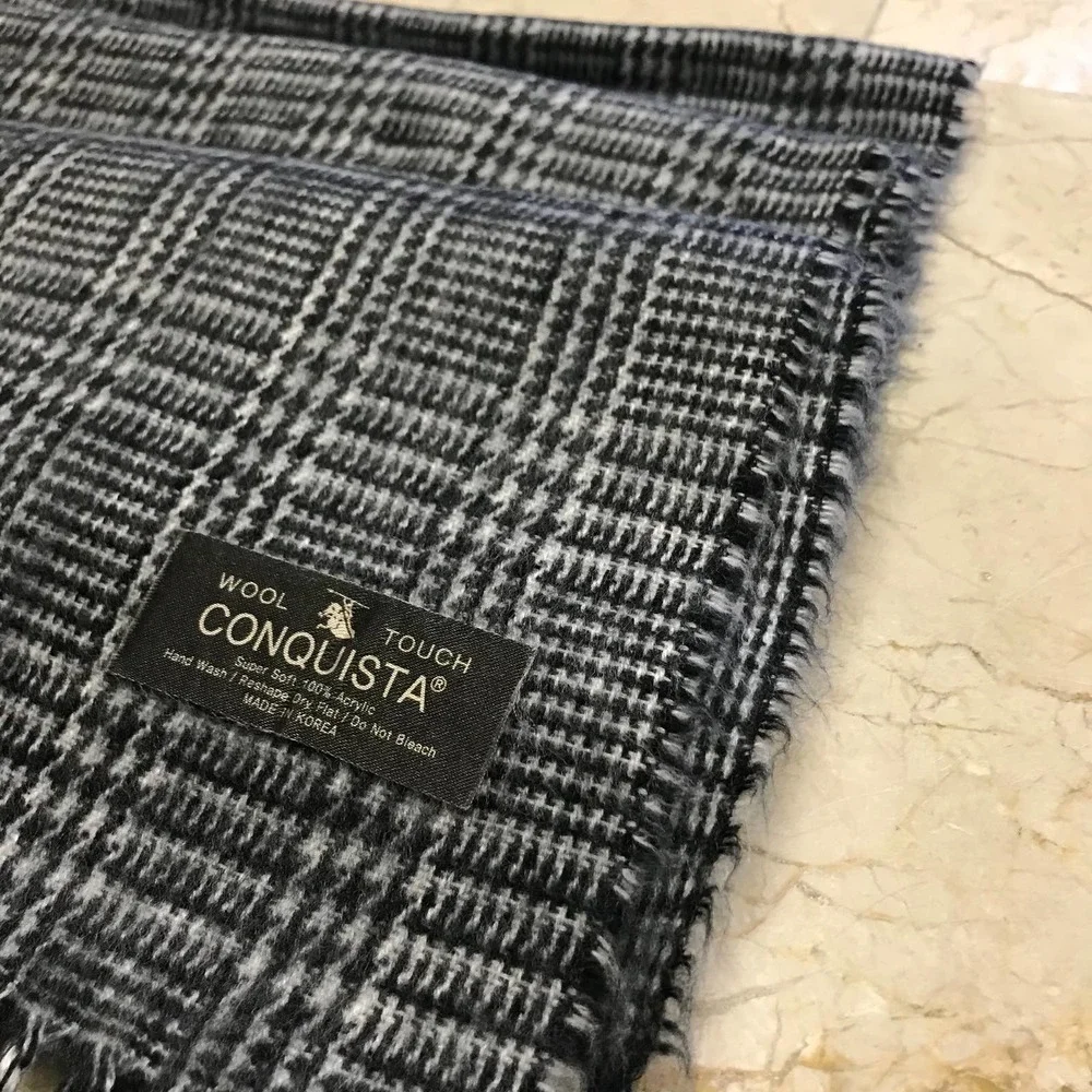 Men's Wool Touch Plaid Scarf by Conquista